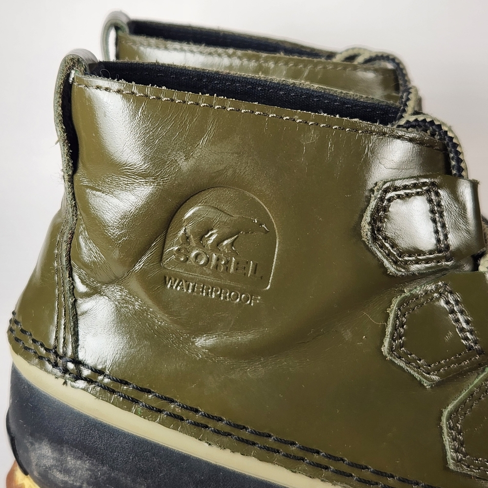 SOREL Women's Out N About Rain Boot Size 7.5 Green Waterproof Leather Shoe - Picture 3 of 11
